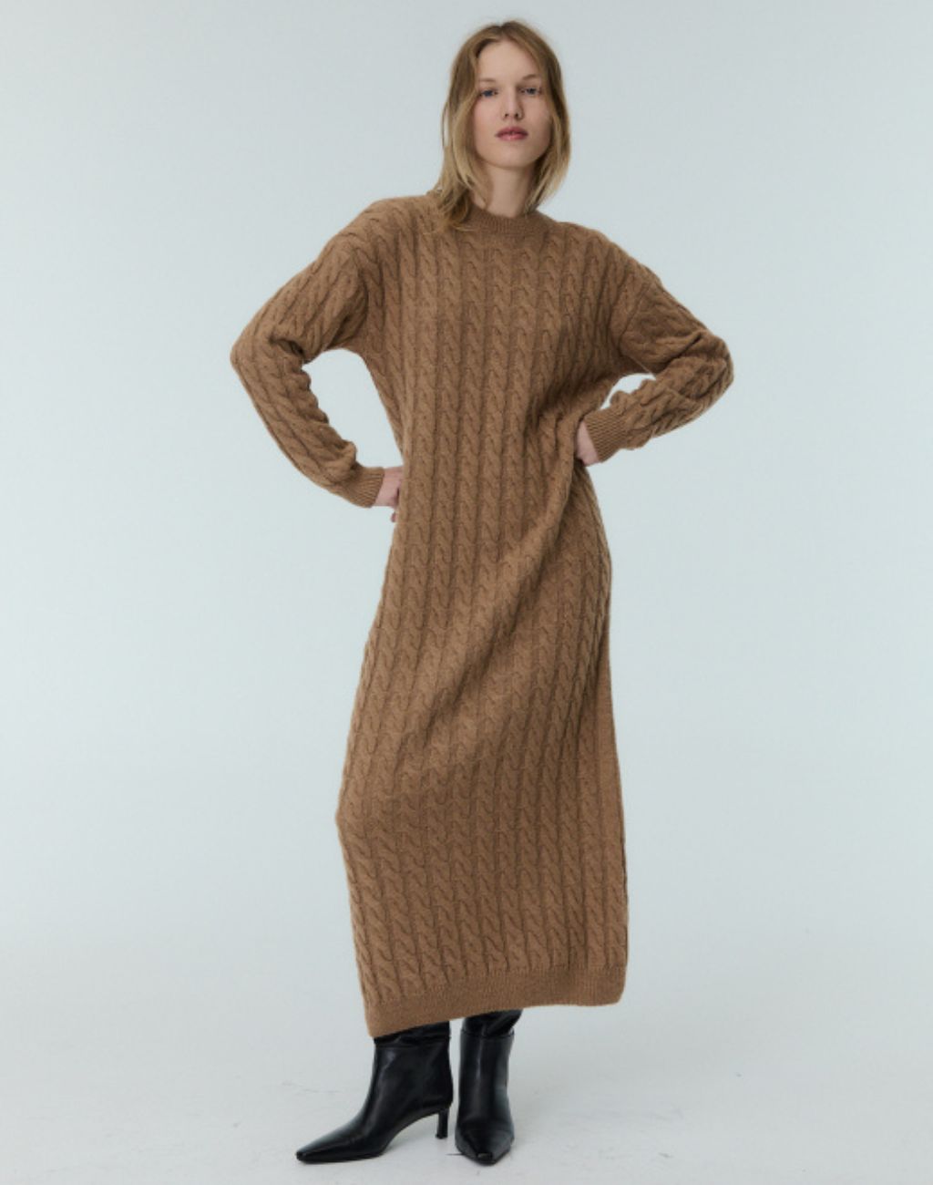 River Cableknit Long Sweater Dress