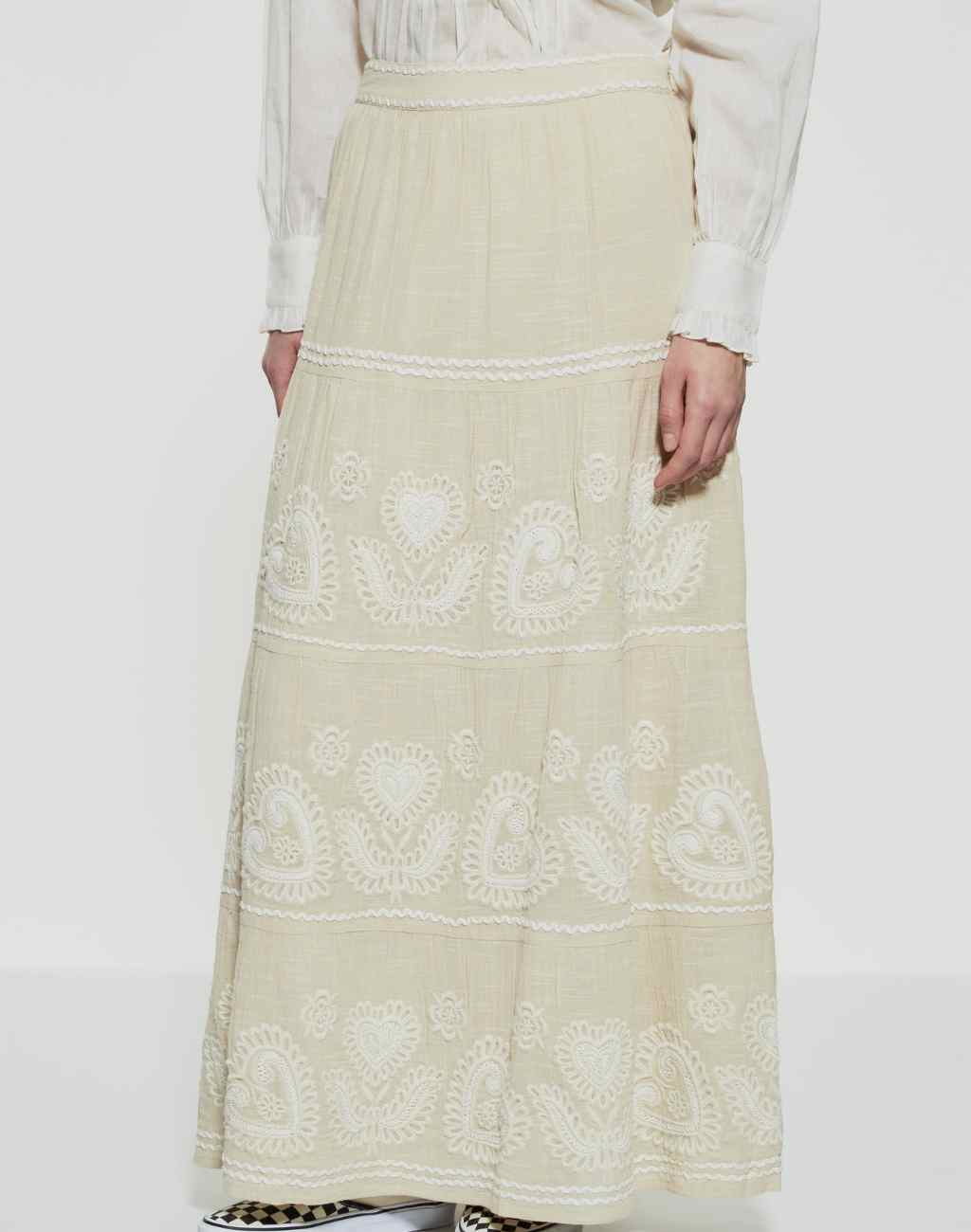 Robby Maxi Skirt with Playful Embroidery - Visit Nifty Antik Batik 