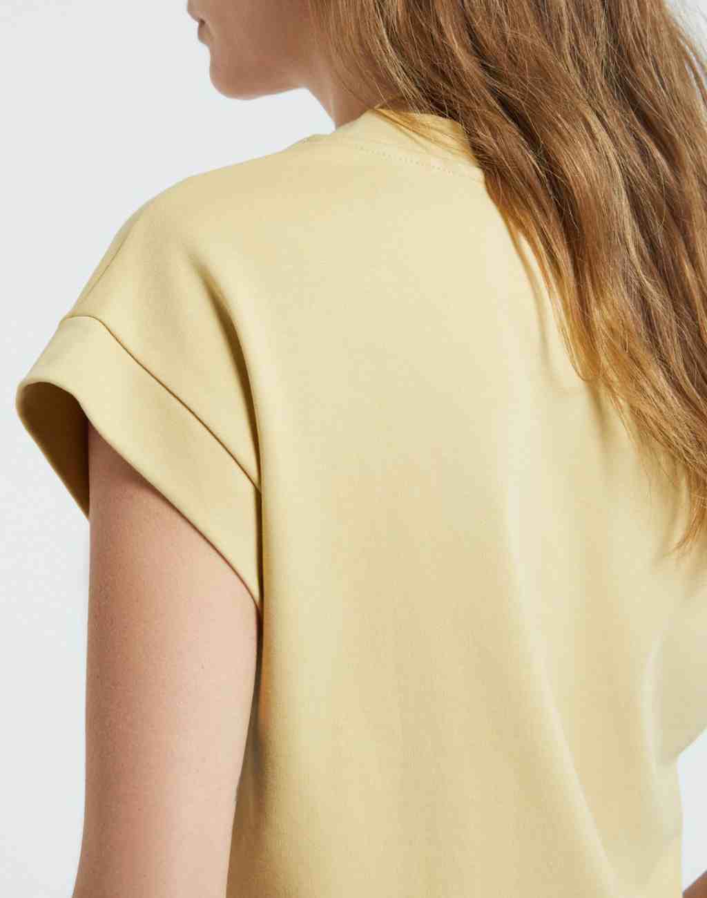 V-Neck T-shirt in White or Butter