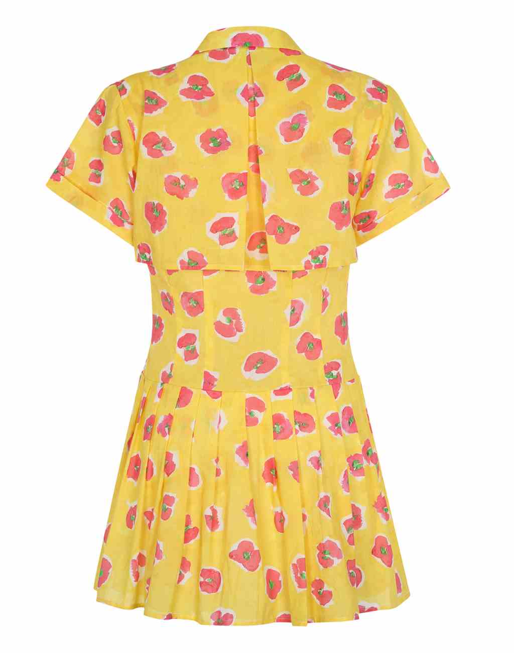 Begonia Print Thalia Dress with Pleated Skirt and Side Pockets - Visit Nifty De Loreta 