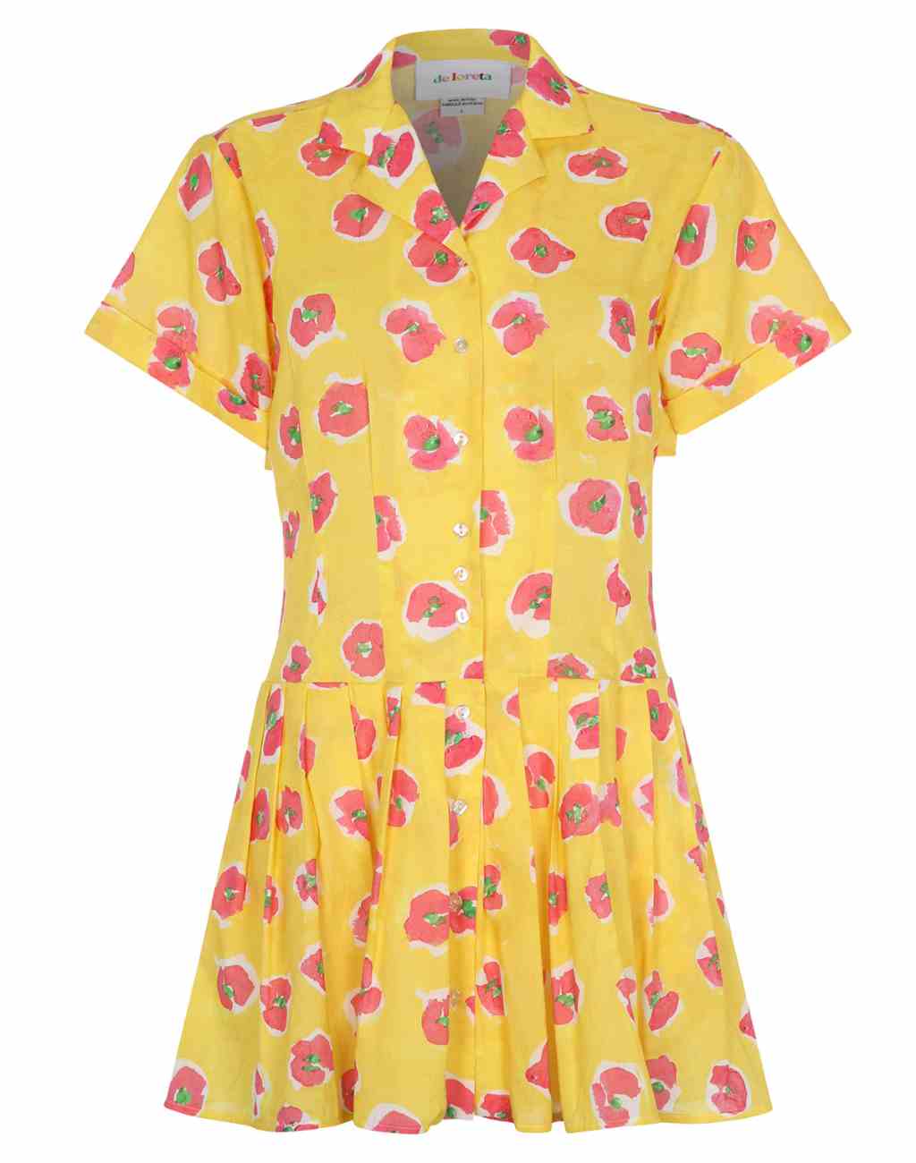 Begonia Print Thalia Dress with Pleated Skirt and Side Pockets - Visit Nifty De Loreta 